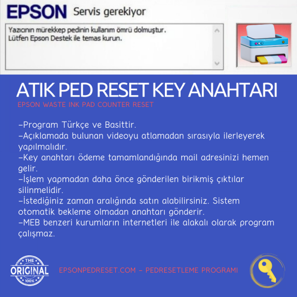 Epson Ped Dolu Hatası Reset Programı